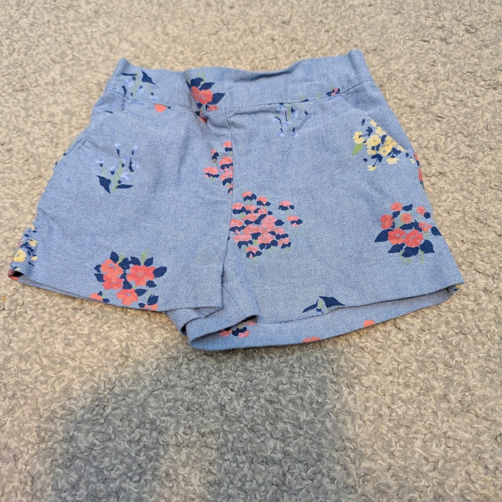 3 For $18 Janie and Jack Blue Floral High Waist Shorts - Picture 2 of 5